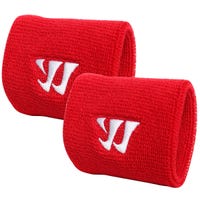 "Warrior Terry Cloth Wrist Bands - Pair in Red Size 3in"