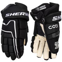 Sherwood Code Encrypt Pro Senior Hockey Gloves in Black/White Size 13in