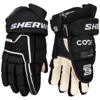 Sherwood Code Encrypt Pro Junior Hockey Gloves in Black/White Size 10in