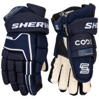 Sherwood Code Encrypt Pro Junior Hockey Gloves in Navy Size 10in