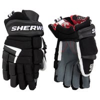 SherWood Code V Junior Hockey Gloves in Black Size 11in