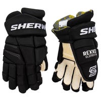 SherWood Rekker Element Pro Junior Hockey Gloves in Black Size 12in