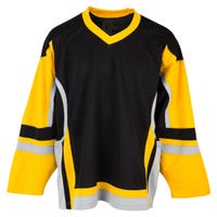 "Stadium Youth Hockey Jersey - in Black/Gold/Grey Size Goal Cut (Junior)"