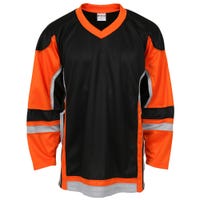 "Stadium Adult Hockey Jersey - in Black/Orange/Grey Size Goal Cut (Intermediate)"