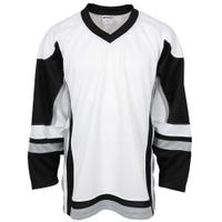 "Stadium Adult Hockey Jersey - in White/Black/Grey Size Goal Cut (Intermediate)"