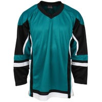 "Stadium Adult Hockey Jersey - in Teal/Black/White Size XX-Large"