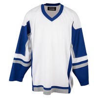 "Stadium Adult Hockey Jersey - White/Royal/Grey in Royal White/Grey Size Medium"