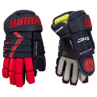 Warrior Alpha DX3 Junior Hockey Gloves | Nylon in Navy/Red Size 11in