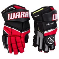 Warrior Alpha LX Pro Senior Hockey Gloves in Black/Red Size 14in