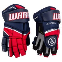 Warrior Alpha LX Pro Senior Hockey Gloves in Navy/Red Size 13in