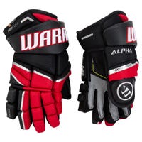 Warrior Alpha LX Pro Junior Hockey Gloves in Black/Red Size 11in