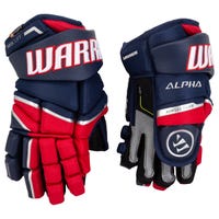 Warrior Alpha LX Pro Junior Hockey Gloves in Navy/Red Size 12in