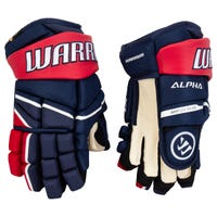 Warrior Alpha LX 20 Junior Hockey Gloves in Navy/Red/White Size 11in