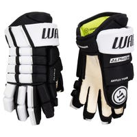 Warrior Alpha FR Pro Junior Hockey Gloves in Black/White Size 12in