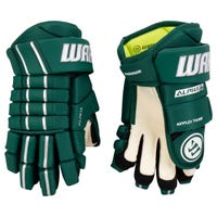 Warrior Alpha FR Pro Junior Hockey Gloves in Forest Green Size 11in