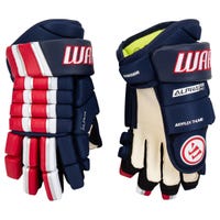 Warrior Alpha FR Pro Junior Hockey Gloves in Navy/White Size 11in