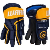 Warrior Covert QR5 30 Junior Hockey Gloves in Navy/Sport Gold Size 10in