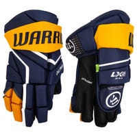 Warrior LX2 Max Senior Hockey Gloves in Navy/Sport Gold Size 15in