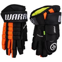 Warrior FR2 Junior Hockey Gloves in Black/Orange Size 10in