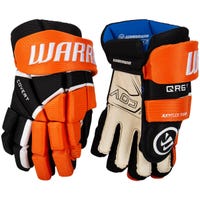 Warrior Covert QR6 Team Junior Hockey Gloves in Black/Orange Size 10in