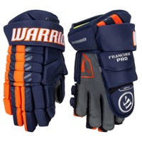 Warrior Franchise Pro Senior Hockey Gloves in Navy/Orange Size 14in
