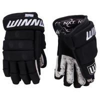 Winnwell Classic 4-Roll Junior Hockey Gloves | Polyester Knit in Black Size 10in