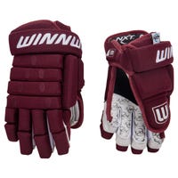 Winnwell Classic 4-Roll Junior Hockey Gloves | Polyester Knit in Maroon Size 11in
