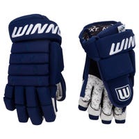 Winnwell Classic 4-Roll Junior Hockey Gloves | Polyester Knit in Navy Size 12in