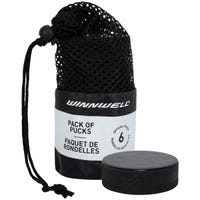 "Winnwell Official Ice Hockey Puck - 6 Pack in Black"
