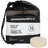 "Winnwell Goalie Training Puck - 12 Pack in White"