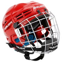 Bauer Prodigy Youth Hockey Helmet Combo in Red