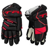 True Catalyst 5X Junior Hockey Gloves in Black/Red Size 10in