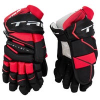 True Catalyst 7X Junior Hockey Gloves in Black/Red Size 12in