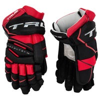 True Catalyst 7X Senior Hockey Gloves in Black/Red Size 14in