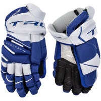 True Catalyst 7X Junior Hockey Gloves in Royal White Size 12in