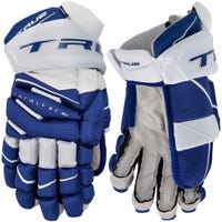 True Catalyst 9X Senior Hockey Gloves in Royal White Size 14in