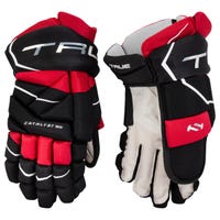 True Catalyst 7X3 Senior Hockey Gloves in Black/Red Size 13in