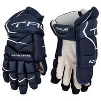 True Catalyst 7X3 Junior Hockey Gloves in Navy Size 11in