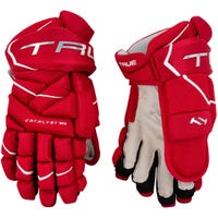 True Catalyst 7X3 Junior Hockey Gloves in Red Size 12in