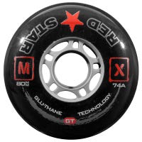 Red Star MX GT 74A Roller Hockey Wheel - Black Size 76mm