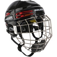 Bauer Re-Akt 75 Hockey Helmet Combo in Black/Red