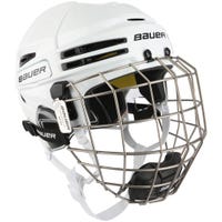 Bauer Re-Akt 75 Hockey Helmet Combo in White/Black