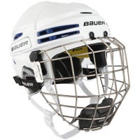 Bauer Re-Akt 75 Hockey Helmet Combo in White/Blue