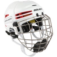 Bauer Re-Akt 75 Hockey Helmet Combo in White/Red