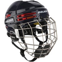 Bauer Re-Akt 75 Hockey Helmet Combo in Navy/Red