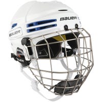 Bauer Re-Akt 75 Hockey Helmet Combo in Royal White