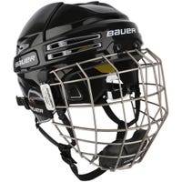 Bauer Re-Akt 75 Hockey Helmet Combo in Black/Silver