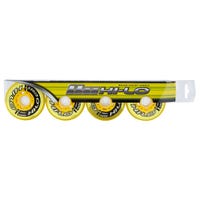 "Mission Hi-Lo Street Outdoor Hard 82A Roller Hockey Wheel - Yellow - 4 Pack Size 59mm"