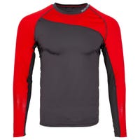Bauer Pro Base Layer Senior Long Sleeve Training Shirt in Grey/Red Size Small