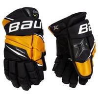 Bauer Vapor 2X Pro Junior Hockey Gloves in Black/Gold Size 12in